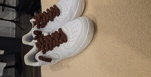 Af1 Nike White and Brown Athletic Shoes